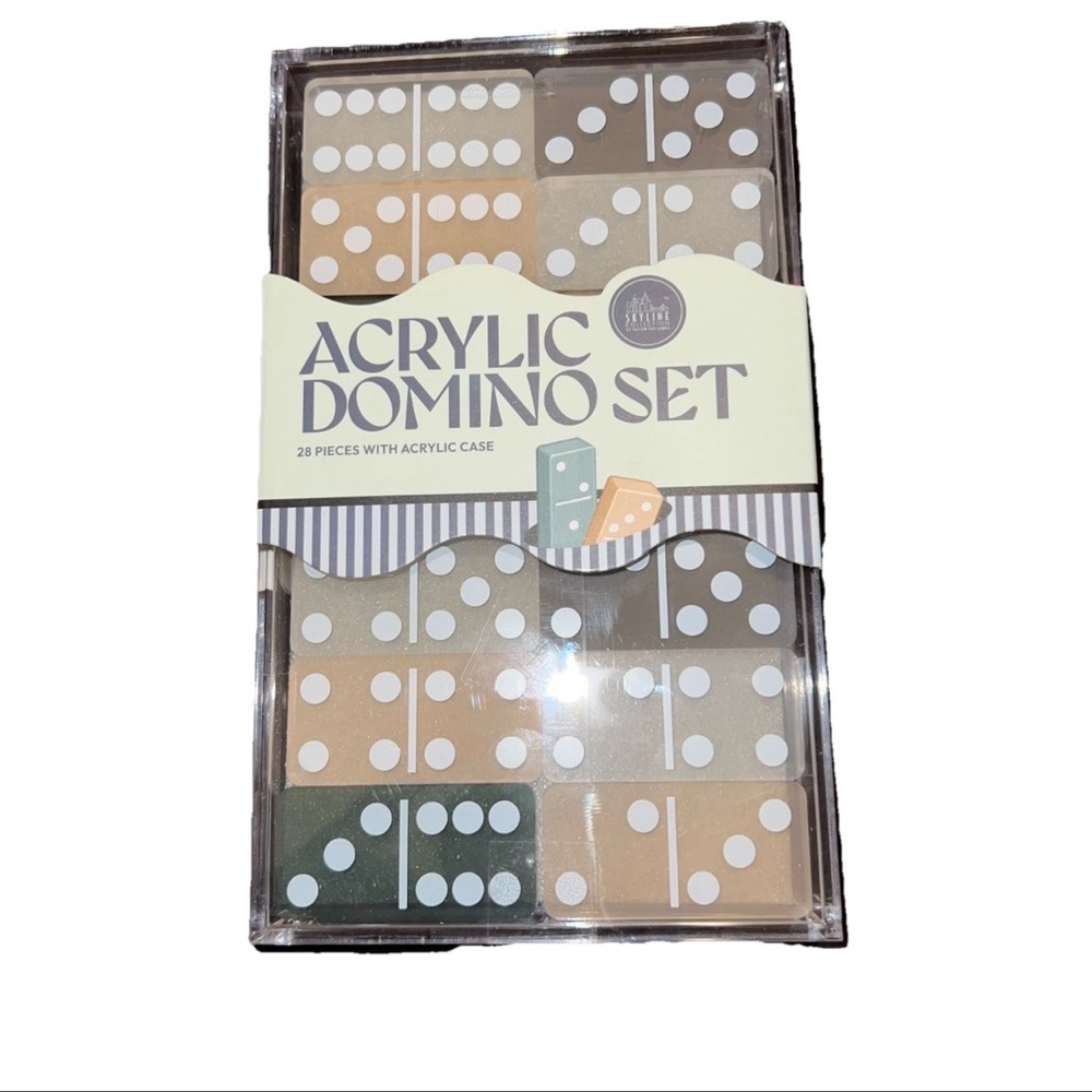 Skyline Acrylic Dominoes Set 28 Pieces With Acrylic Case